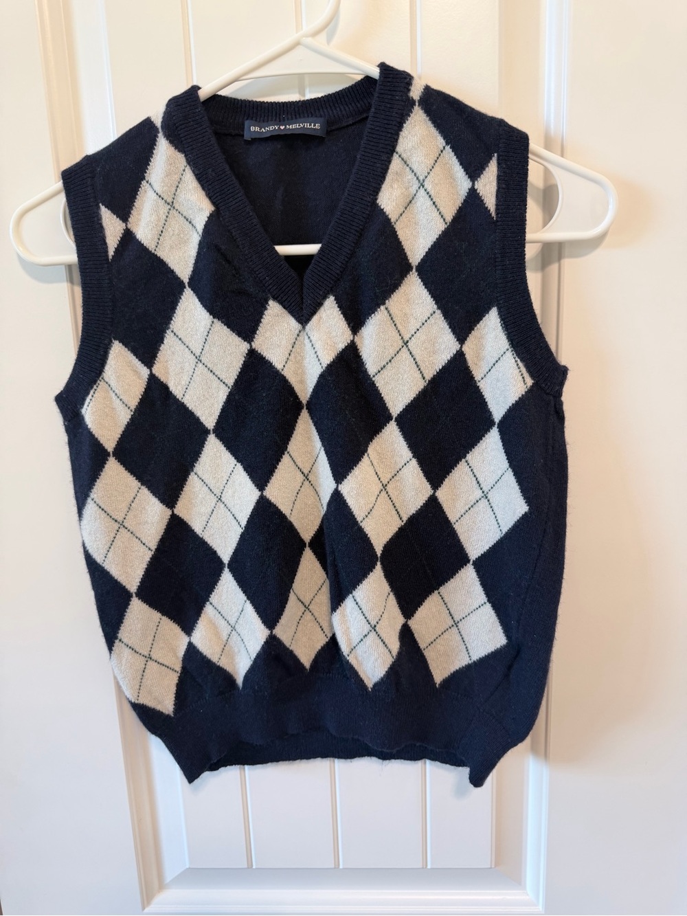 Brandy Melville Italian Wool Cashmere Argyle Sweater Vest